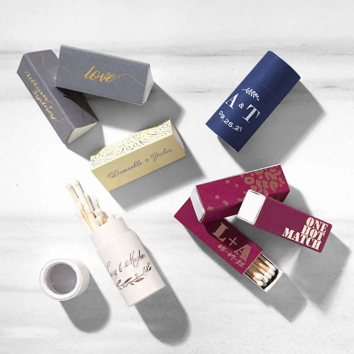 Пользовательский круглый бумажный тубус, упаковочная коробка, свеча, спички, спички