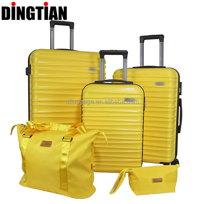 OEM ODM ABS Hard Side Luxury Travel Suitcase Set Pink Customized Carry Trolley Pilot Case with Spinner Wheel Unisex Men Women