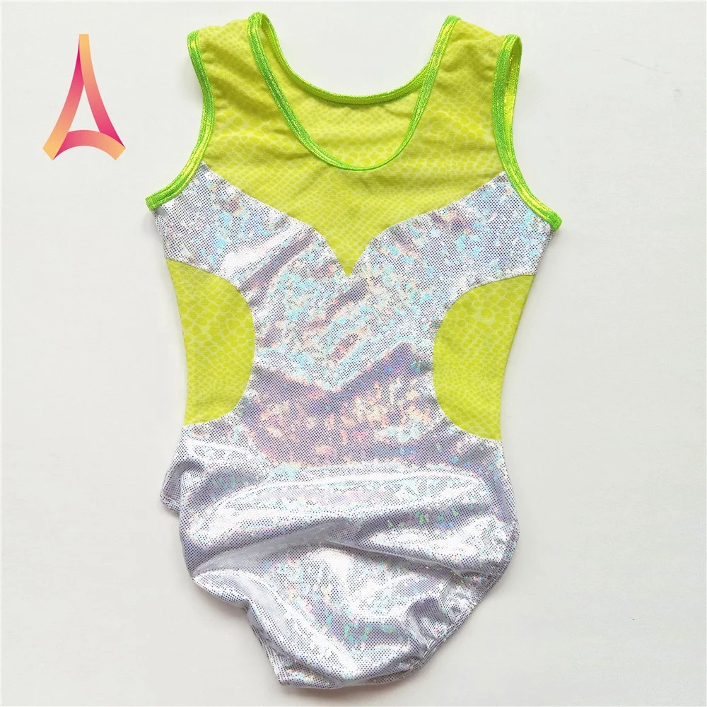 Mesh-paneled Shiny White Gymnastics Leotard Training Wear Gymnastics Leotards