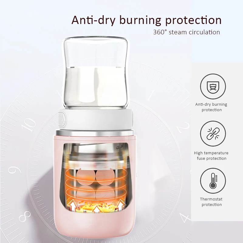 N1S Fast Heating baby Portable Bottle Warmer for breastmilk with 3 Adapters Travel electric milk heater Temperature Control