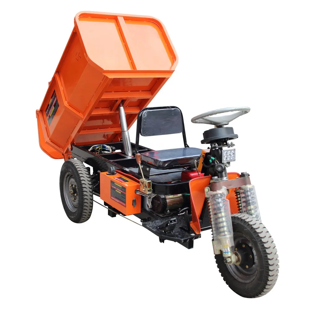 electric dumper truck /dumper trikes/mini dumper 1 tn used HUANYAN brand tire and Direct coupling rear axle