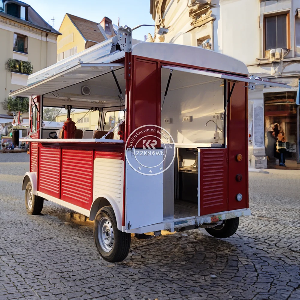 Custom 5m Black Electric Food Truck With Trailer Option Perfect For Food Vendors Catering And Mobile Restaurants