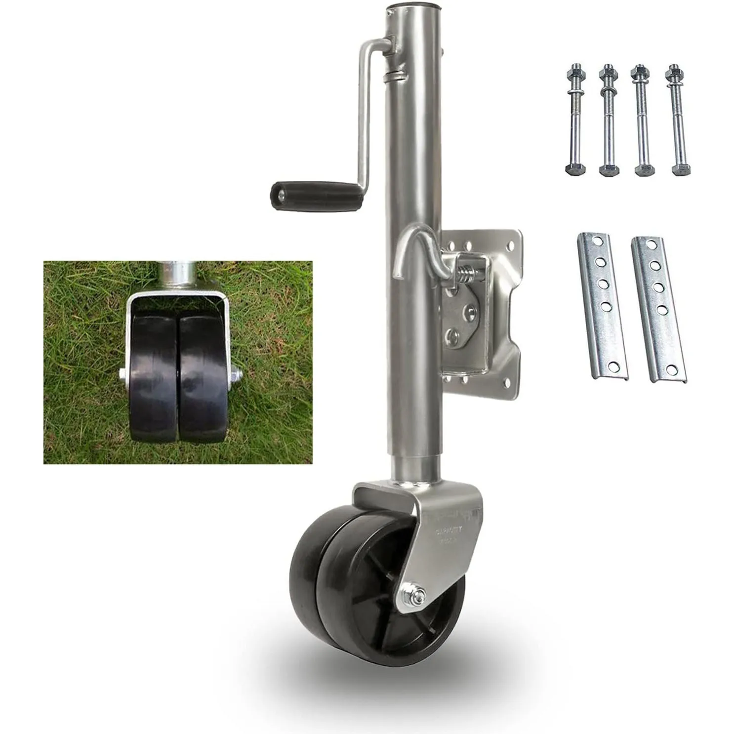 good quality  portable  1500lbs boat trailer jack with double wheel for car