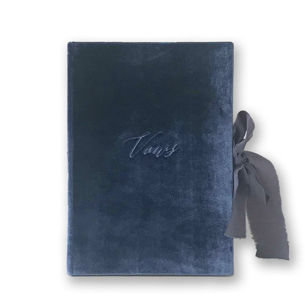 A4 A5 velvet guest book notebook with ribbon and no spiral