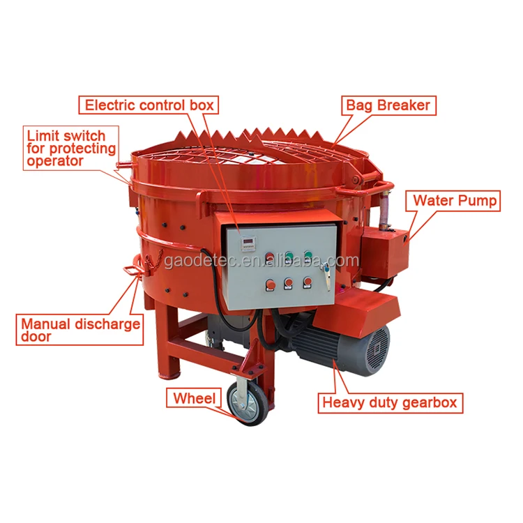 250kg Castable refractory Pan Mixer in Glass factory for mixing high alumina bricks and aluminum silicate bricks