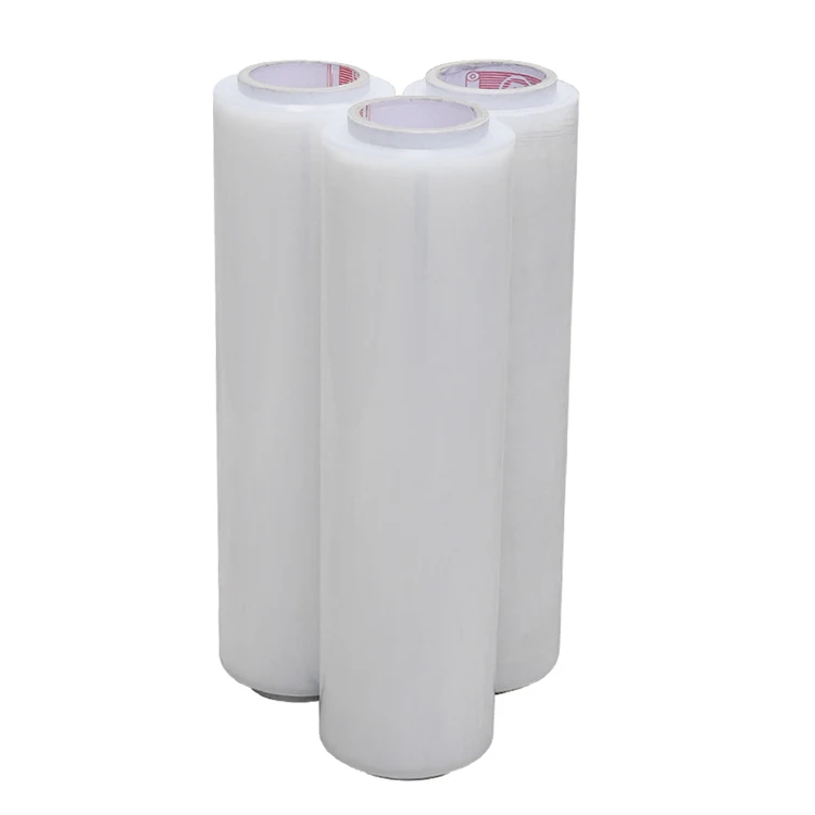
70-80gauge LLDPE hand stretch film clear wrapping film clear pallet film 