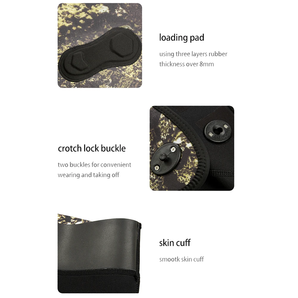 DIVESTAR Spearfishing Wetsuit 1.5mm Camouflage Underwater Spearfishing Suit Flat Lock Stitching Lining Nylon Hunting Fishing