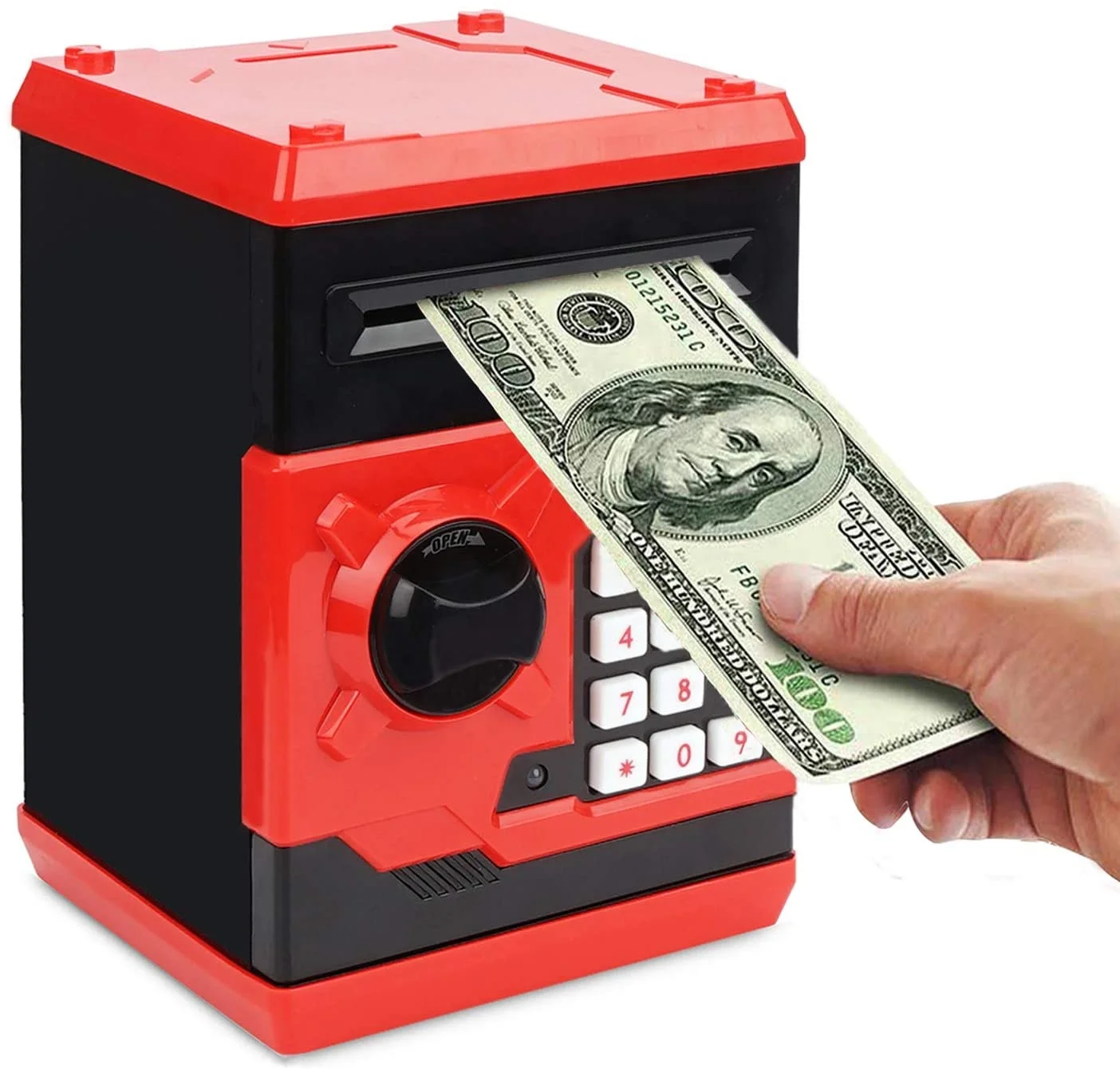 Mini ATM for Kids Toy, Safe Coin Banks Money Saving Box Password Code Lock for Children, Gifts Toys for Boys