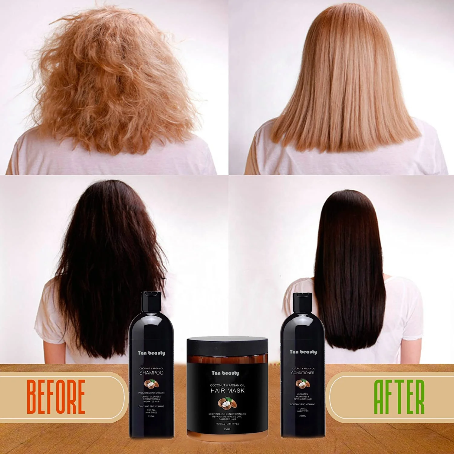 Argan Oil Shampoo and Conditioner SLS Sulfate Free Gift Set - Best for Damaged, Dry, Curly or Frizzy Hair - Thickening for Fine