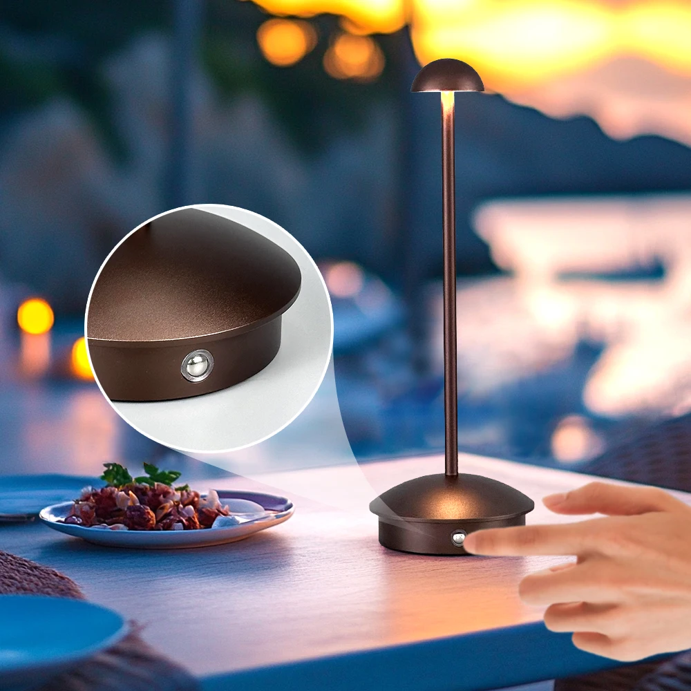 New Pattern Mushroom Table Lamp 2700K Home Decor Portable Light Cordless Restaurant Led Rechargeable Table Lamps Wireless Light