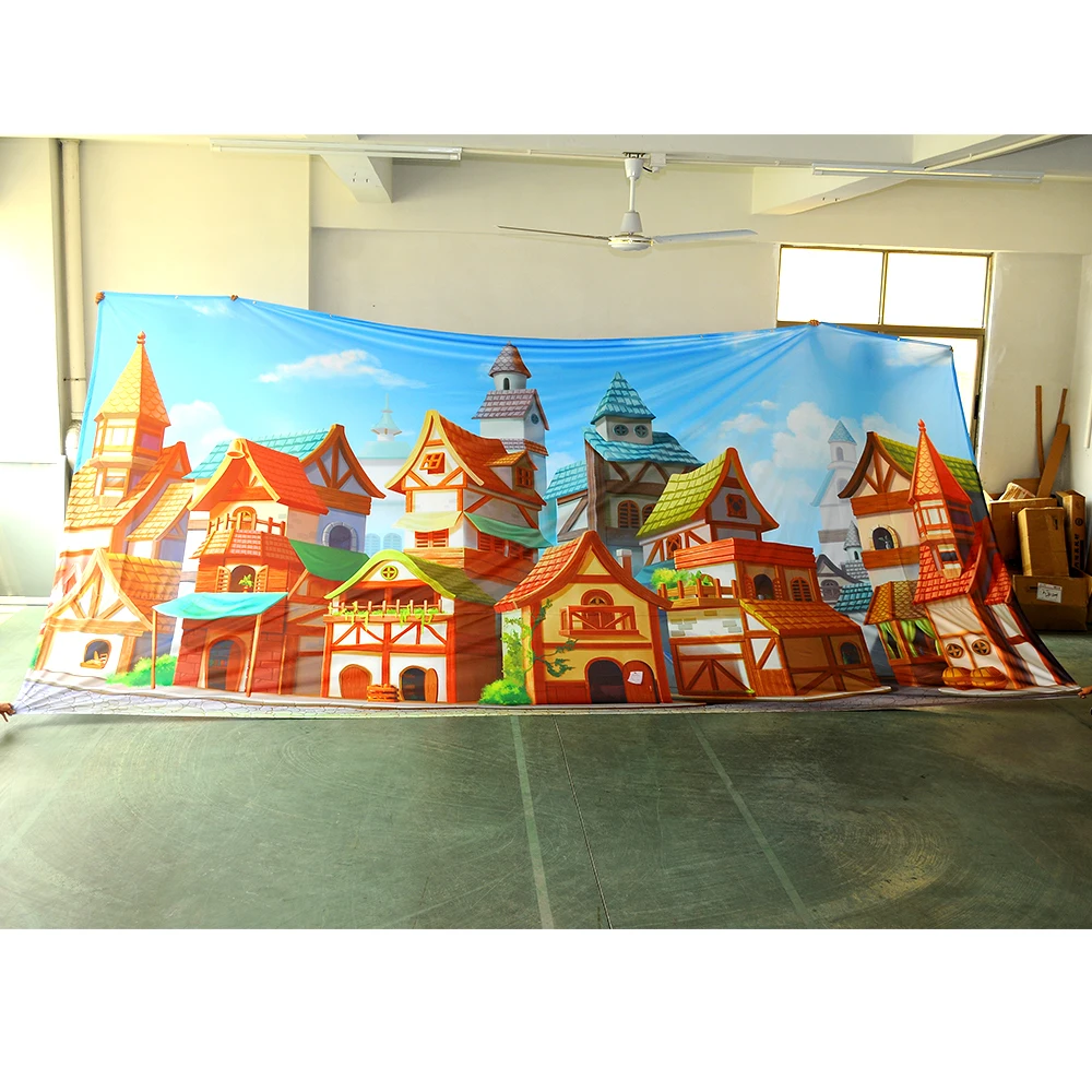 Fabric banner 250g polyester material dye sublimation printing custom slogan indoor/outdoor silk polyester fabric banner