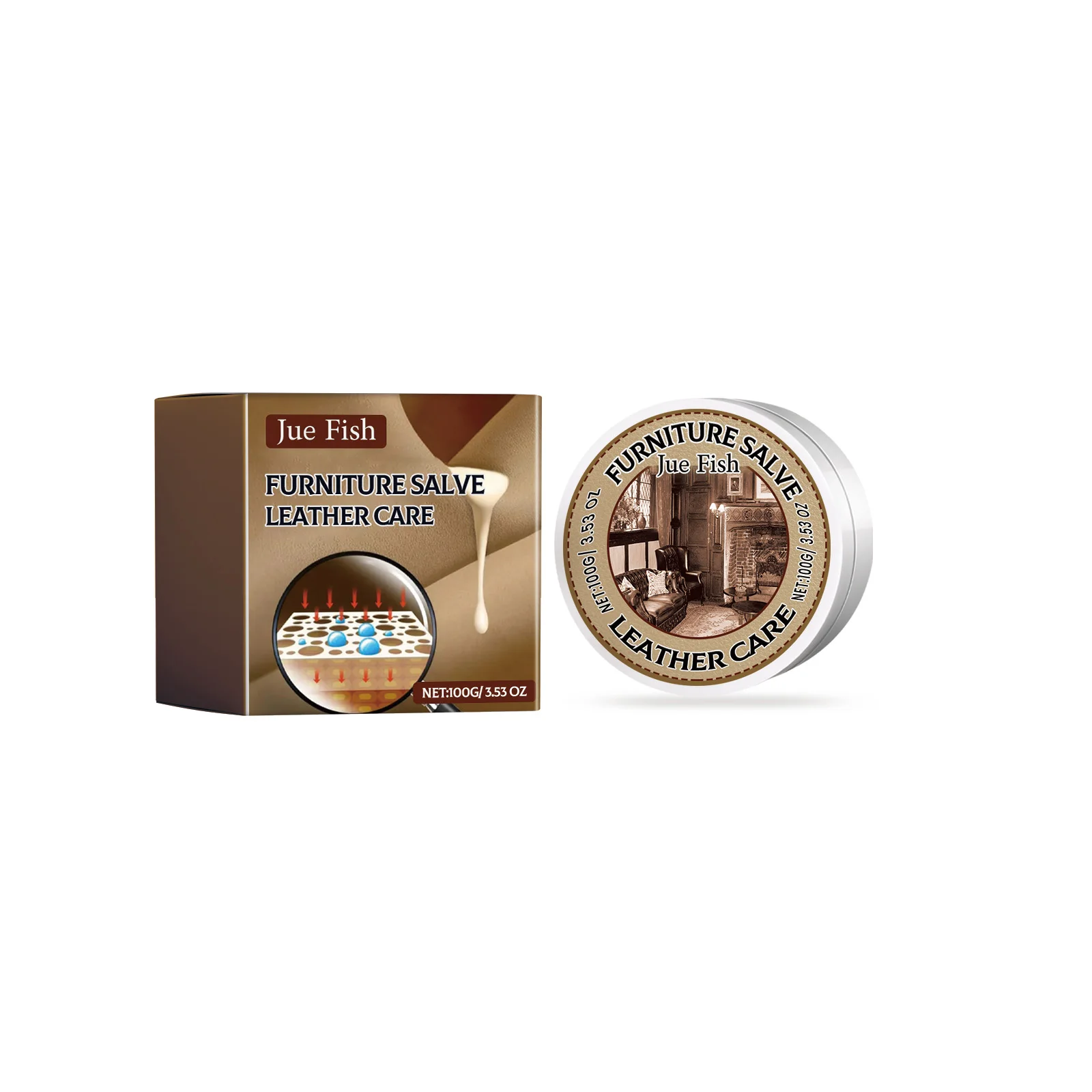 Jue-fish Furniture Leather Care Polishing Sofa Kits Leather Care Natural Leather Cleaning Cream
