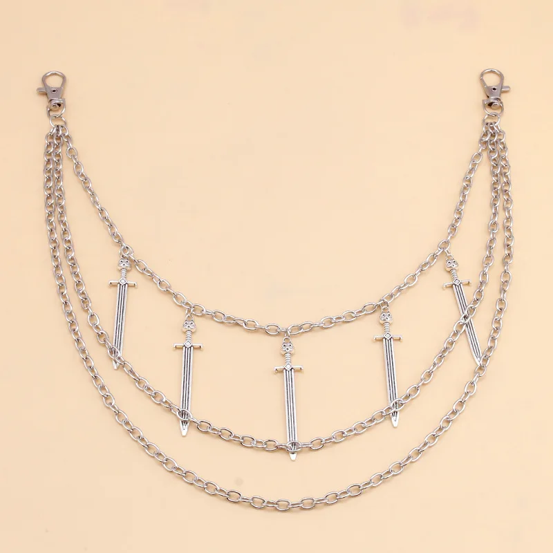 Wholesale Long Sword Pendant Waist Chain Multi-Layer Metal Retro Chain Body Chain Sexy Accessories
