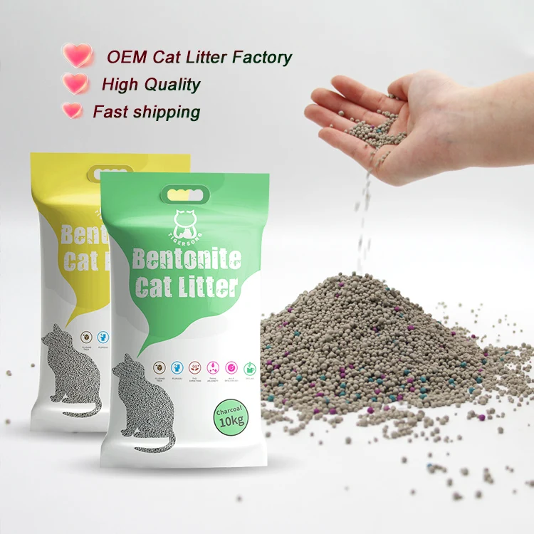 High quality natural cat litter convenient storage customized scent deodorant agglomerated bentonite cat litter