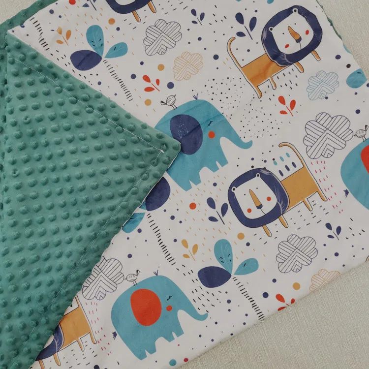 Animal Design Super Soft Cozy Dotted Backing Swaddle Breathable Minky Throw  blankets for kids