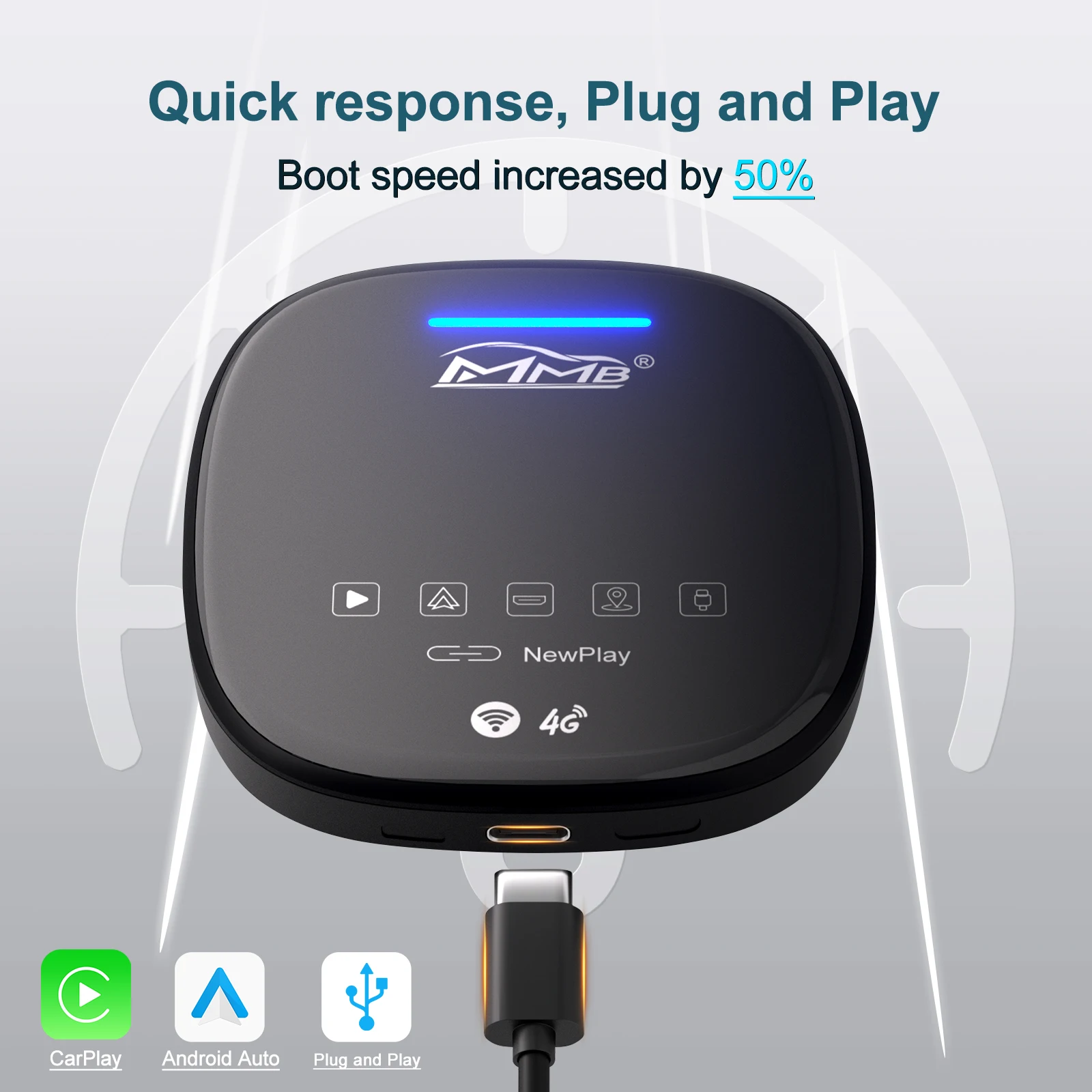 Portable Carplay Wireless Adapter Magic Box Support HD YouTube Car Google Play Store Android Auto Multimedia AI Box Carplay