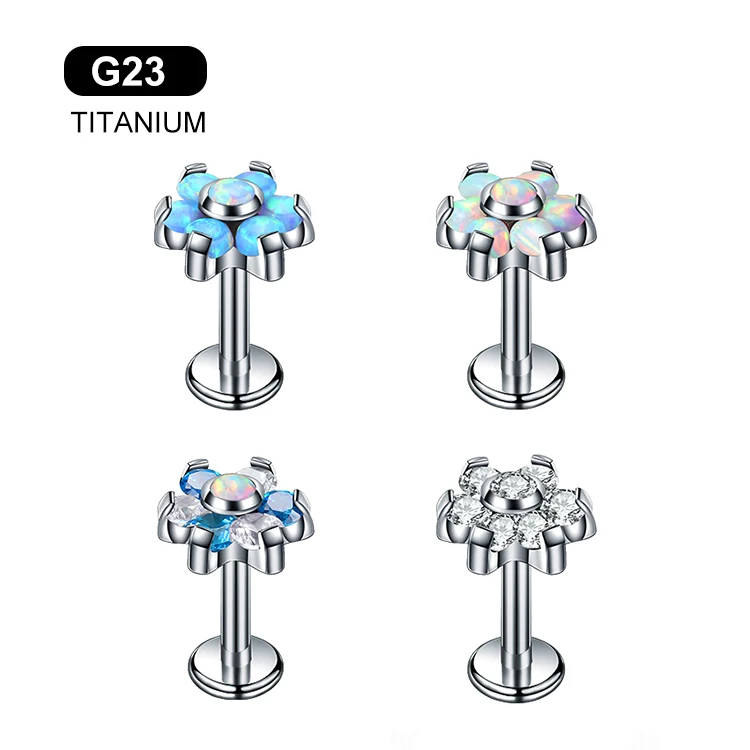 Chinese Manufacturer Titanium Piercing Shinny Zircon Seed Bead Stud Earrings