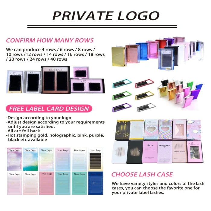 wholesale 0.05 CC 8mm-25mm Russian Volume Eyelash Extension pesta as Matter Black Mink Lashes 0.03 Cashmere lash trays