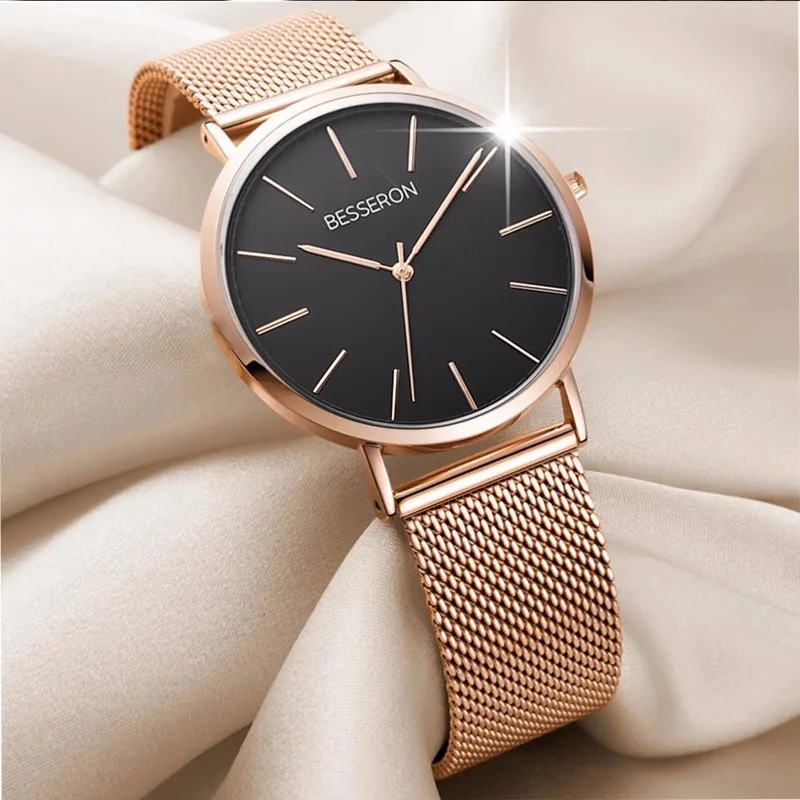 Hot sale brand luxury Watch 36mm Unisex Ultra Thin IP Blue Minimalist Watch Men classic leather wristwatch