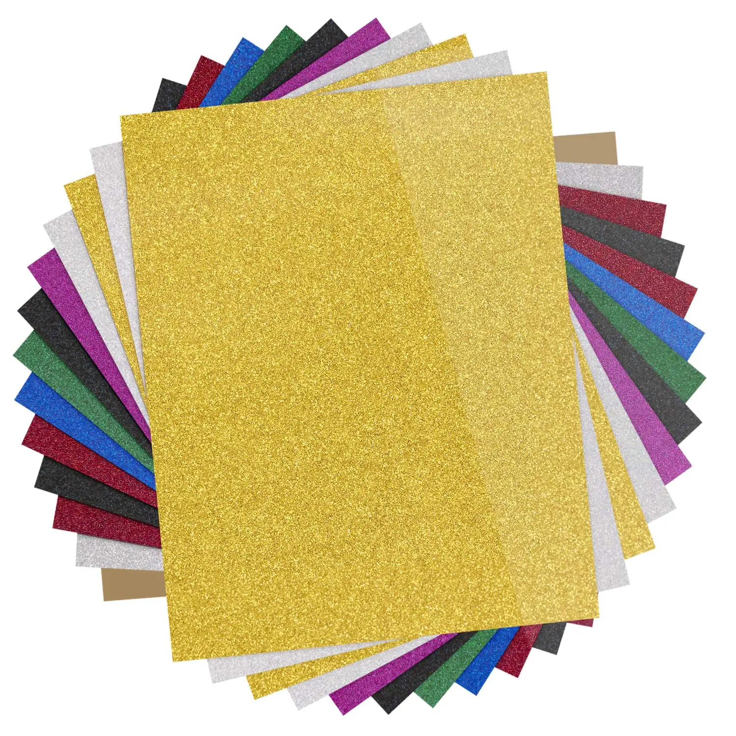 
Glitter Heat Transfer Vinyl Bundle Shiny HTV Glitter Bundle for Cricut Silhouette Cutter Machines for T-Shirts and Fabrics 