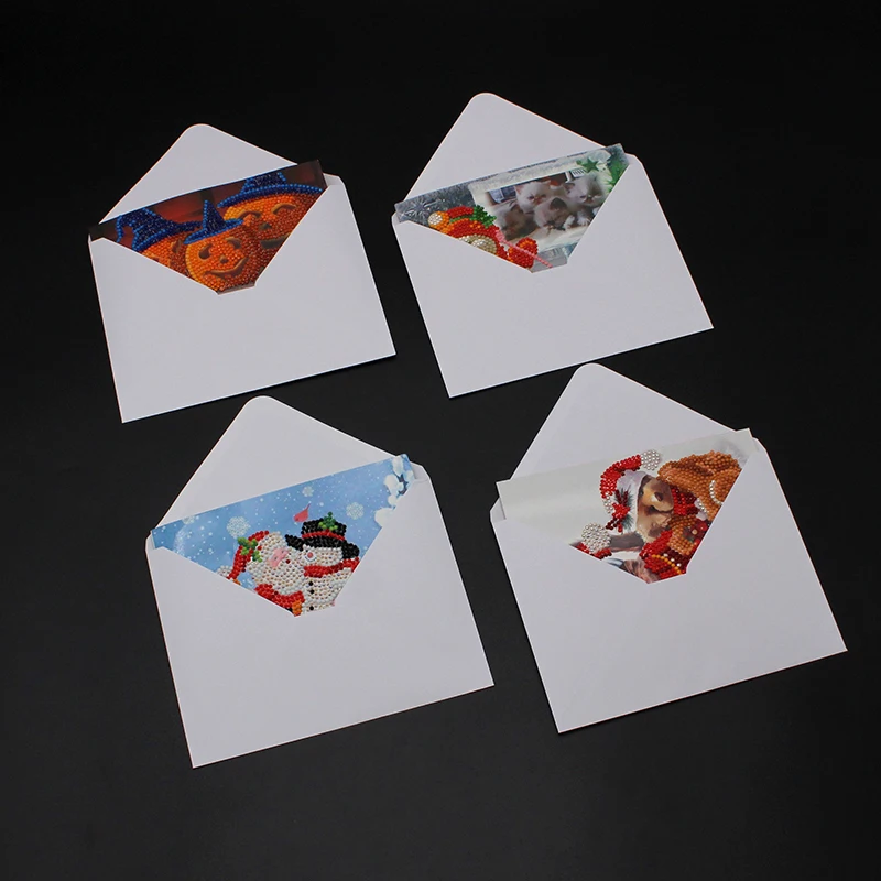 Factory Price Wholesale Halloween Christmas Illustration Creative Greeting Card Diy Diamond Painting Handicraft Blessing Card