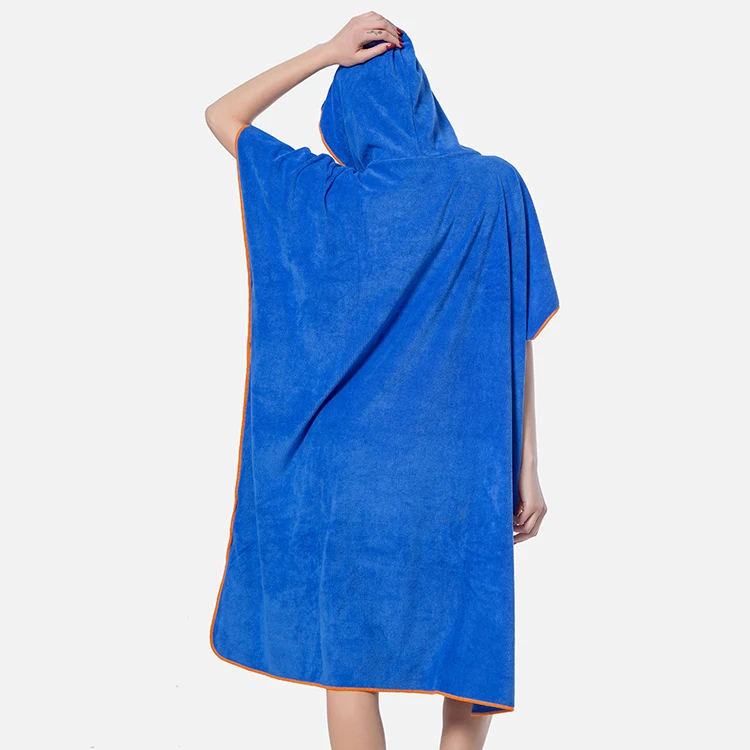 Adults Hooded Poncho Towel Beach Surf Poncho Super Absorbent Wetsuit Changing Towel with Hood for Adults Changing Poncho