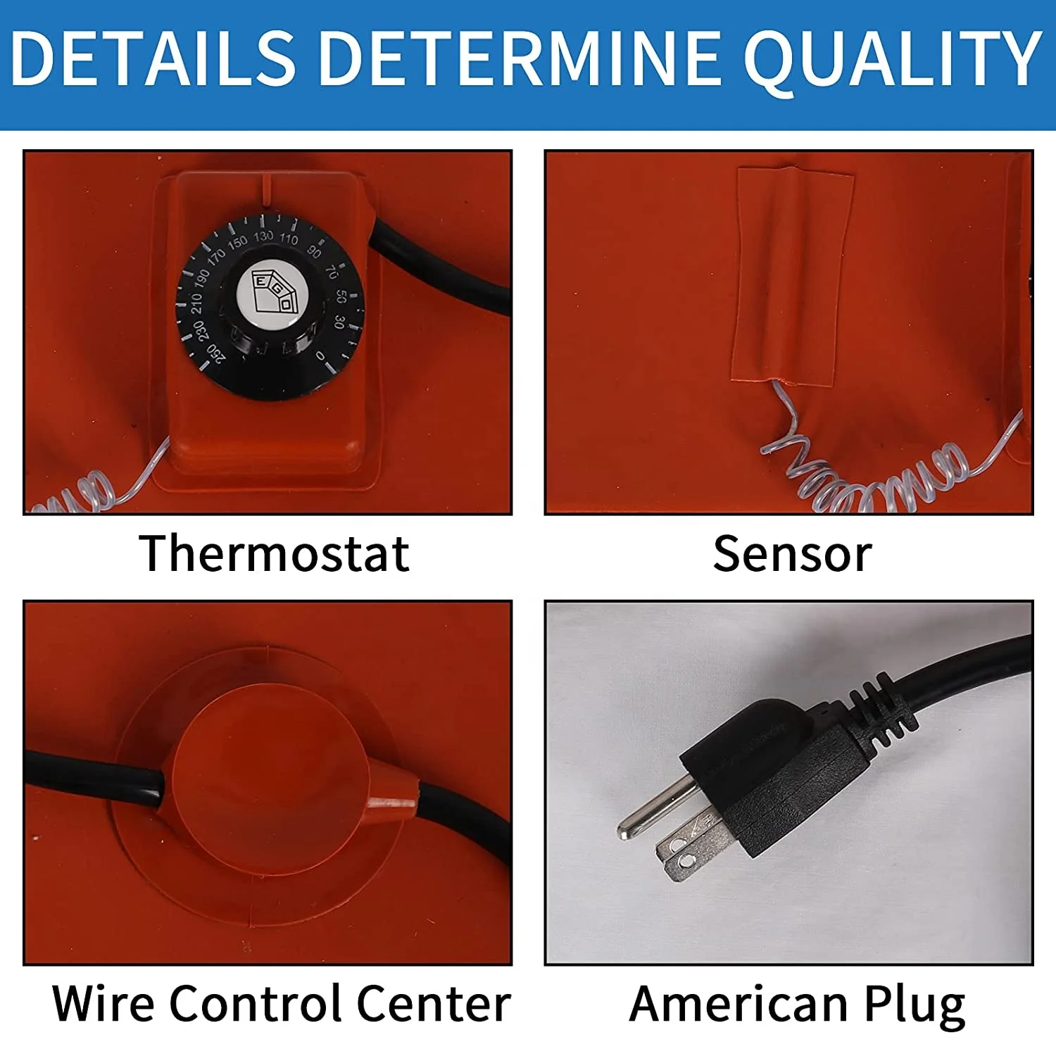 Лидер продаж на Amazon, терморегулятор, изоляционный ремень, силиконовый резиновый масляный барабан, нагреватель, силиконовая грелка