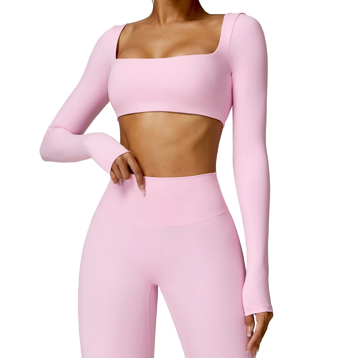 Customizable Long Sleeve Sports Top Winter tight fitting long sleeved yoga suit Outdoor running and fitness wear brushed T-shirt