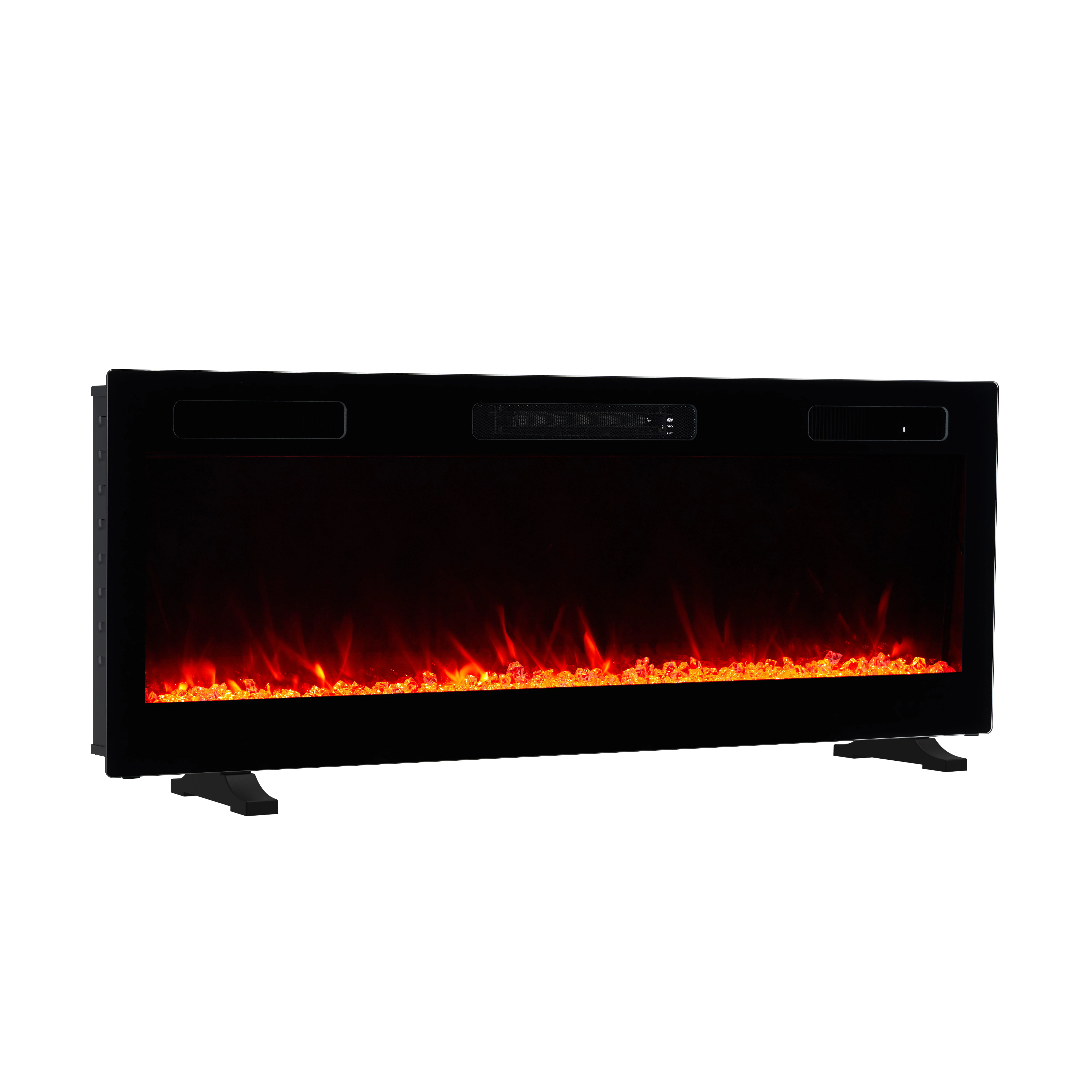 12 Hour Programmable 50 Inch Ultra Thin Wall Mounted/Wall Recessed Electric Fireplace Space Heater 12 Flame Colors Adjustment