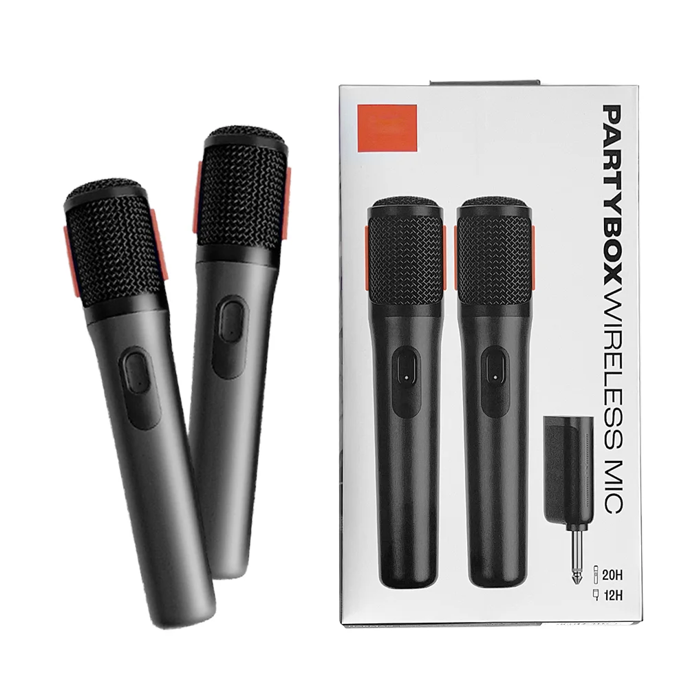 Высококачественный портативный беспроводной портативный микрофон Partybox с двухканальным передатчиком для домашнего пения