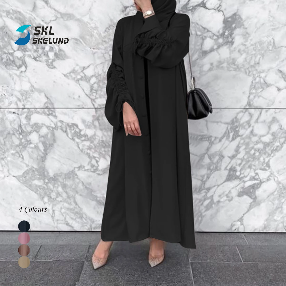 High Quality Wholesale Long Muslim Cloth Long Sleeve Women Abaya Double Layer Chiffon Open Abaya Long Tops For Muslim Woman