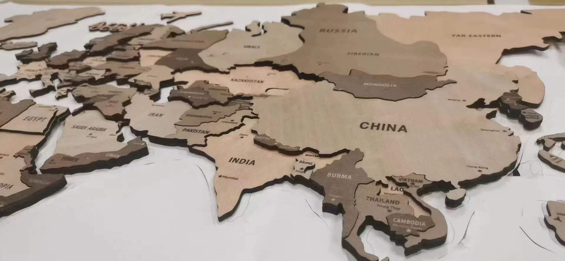 High quality factory direct sale wooden world map wall decoration ornaments