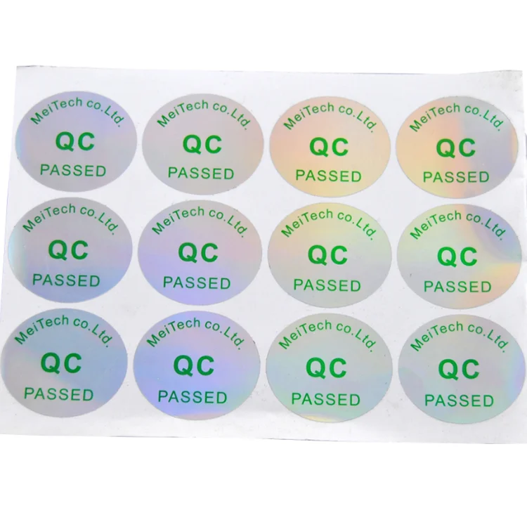 
Custom quality check label factory using die cut waterproof coated paper QC pass sticker 