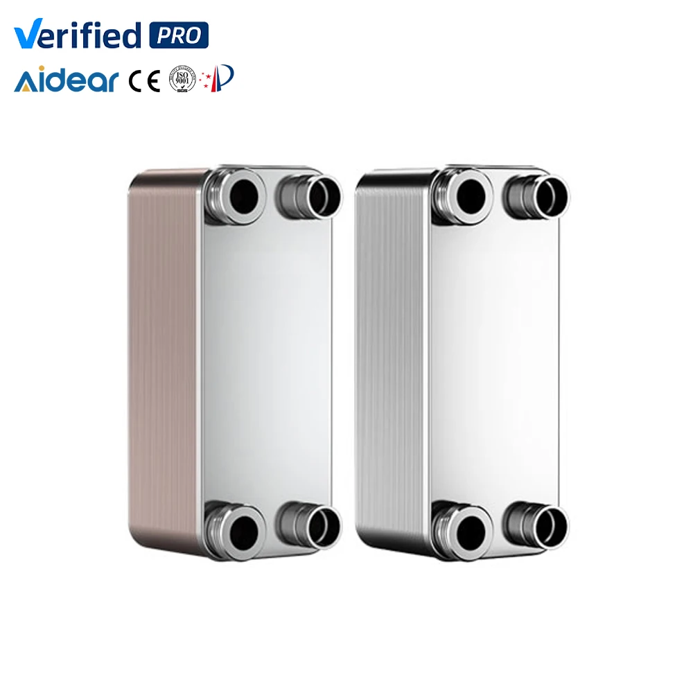 Aidear 304SS 316L Stainless Steel Water Cooled Condenser Brazed Heat Exchanger