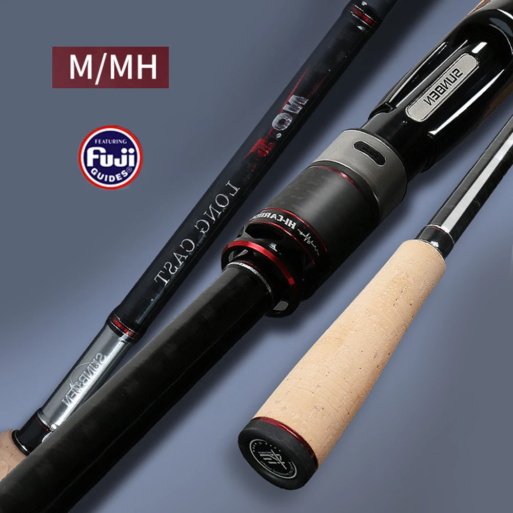 Ocean Rock Fishing Spinning Rods Fuji SIC Guides Two Pieces 40 Ton Carbon Fiber M MH 8ft 9ft Spinning Rods For Saltwater Fishing