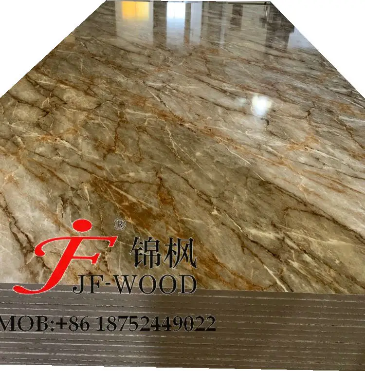 
stone colors new design UV18mm high glossy melamine mdf board for furniture decoration 