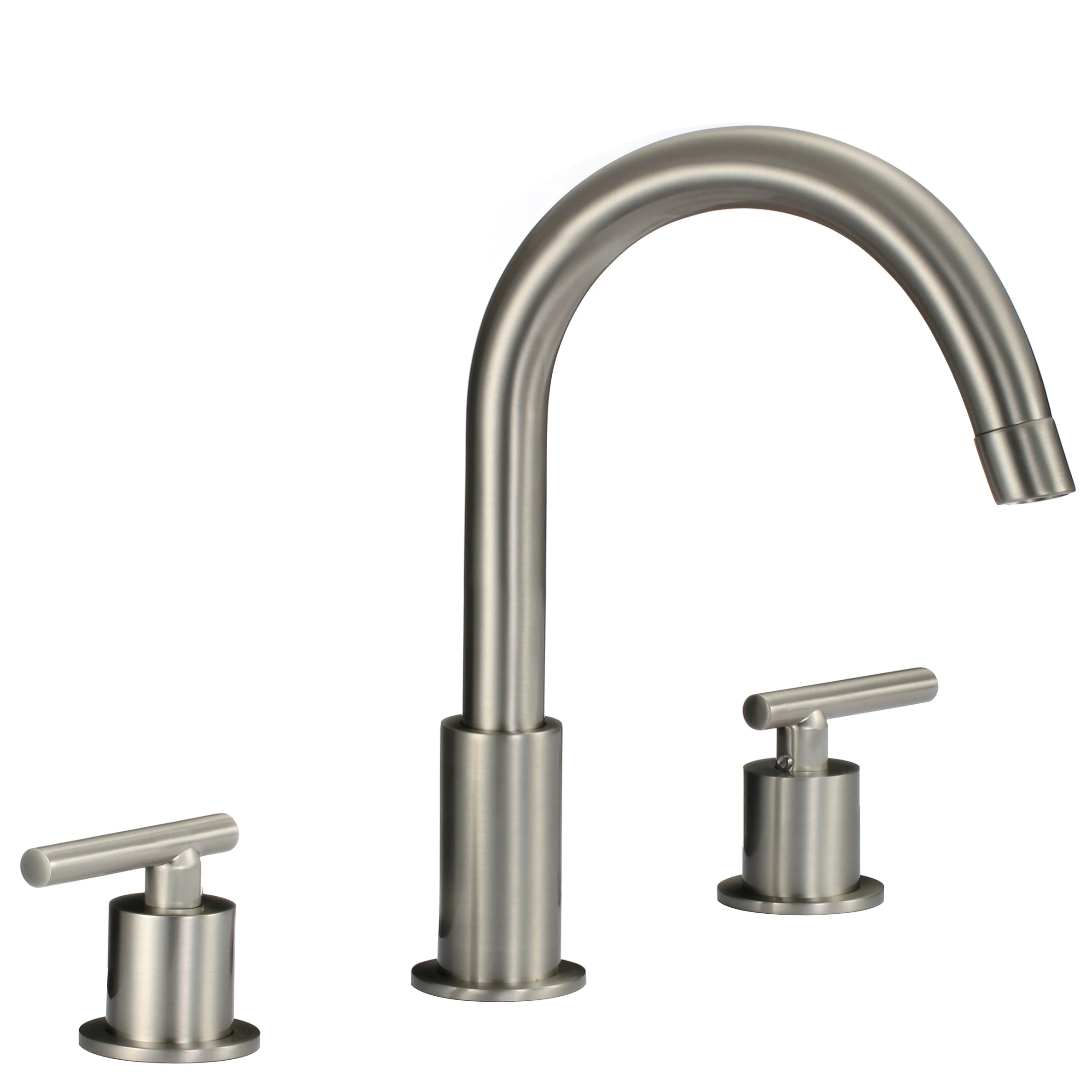 HJ83H12-BN Brush Nickel cUPC New design style good quality brass 3 hole  with 2 handle  mixer  wash basin faucet