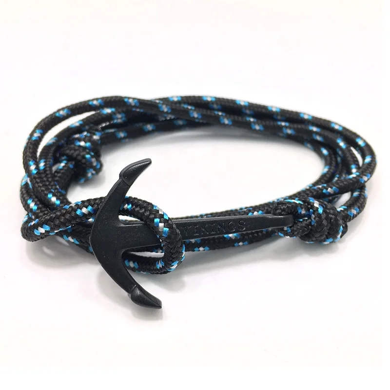 Hot selling pirate ship anchor bracelet Viking handmade woven navy jewelry wholesale