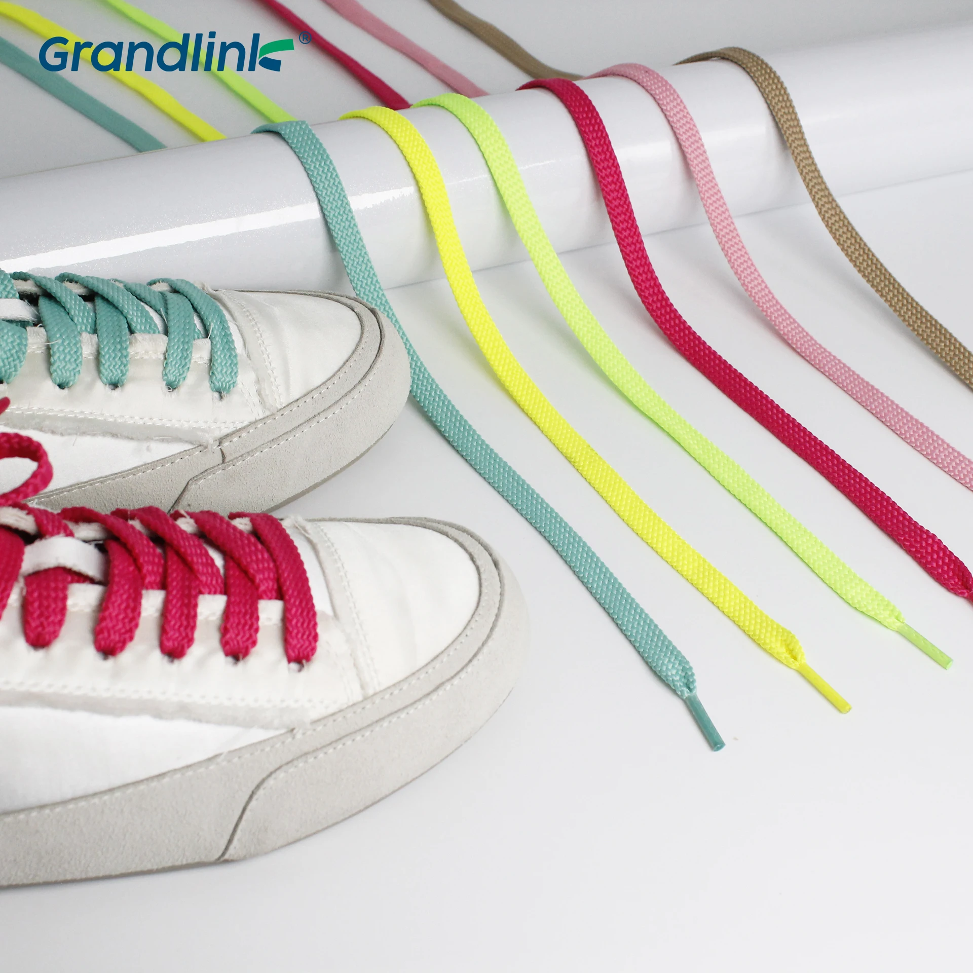 Hot Selling Polyester Weave Multicolor Flat Shoelace Custom Color Shoestring Shoe Strings for Sneaker