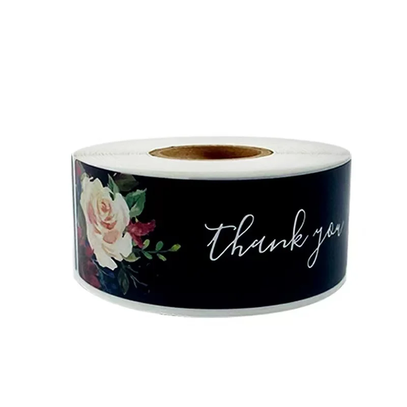 Customized Roll Packing Stamping Luxury Waterproof Gold Foil Black Vinyl Label Sticker Label Transparent Uv Printing