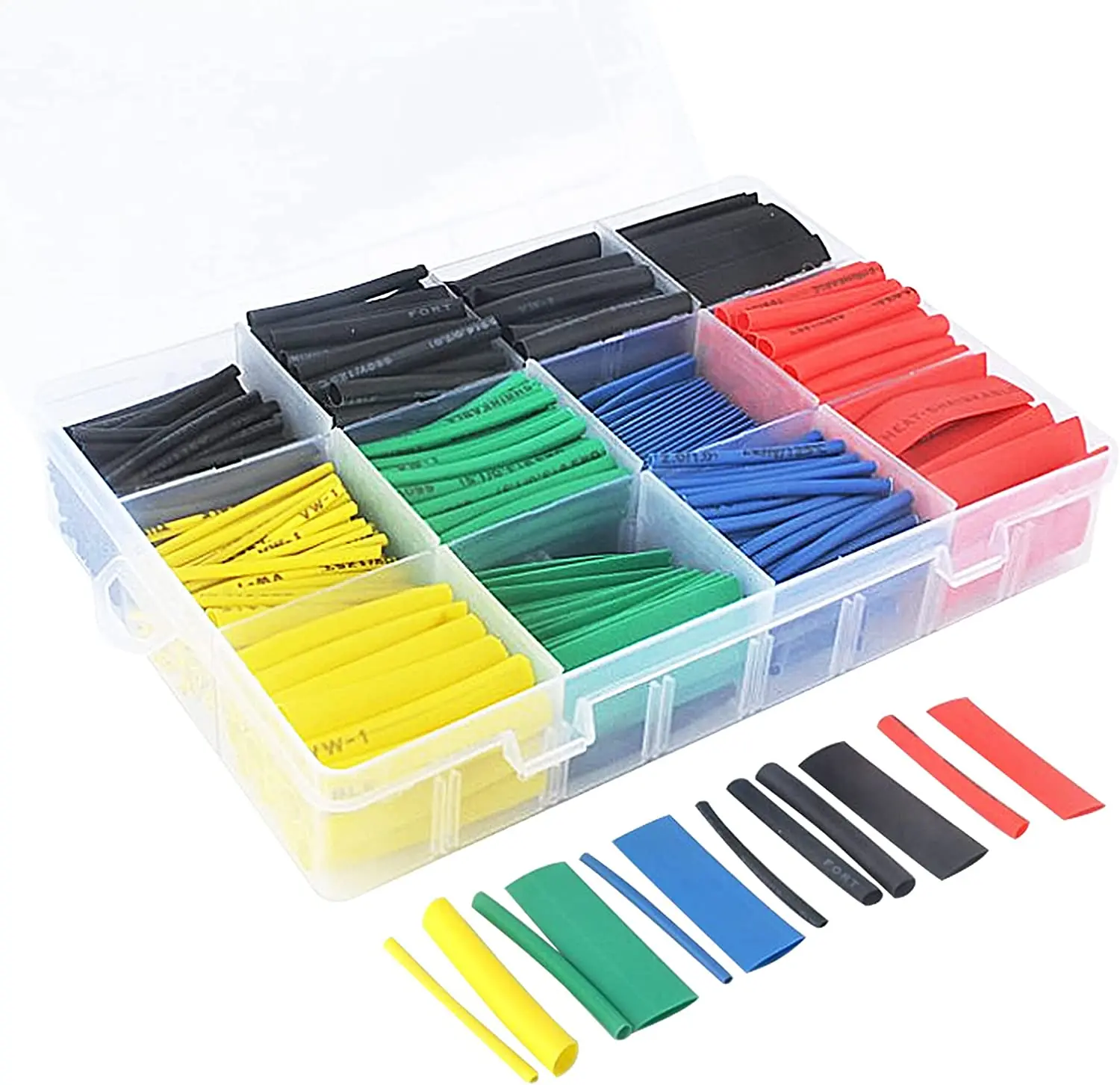 OEM 530pcs/set Tubing Insulation Hot Shrinkable Tube Assortment Electronic Polyolefin Ratio 2:1 Wrap Wire Cable Sleeve Kit