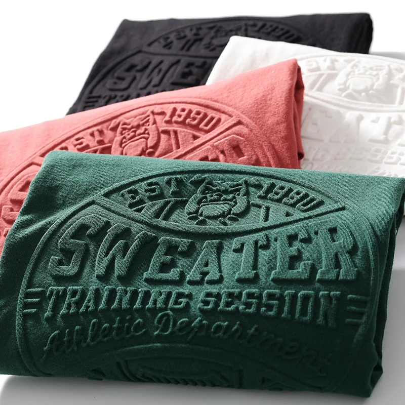 Oem Clothing Custom High Quality 100 Thick Cotton Men Oversized T Shirt Camiseta Premium Embossed T Shirt