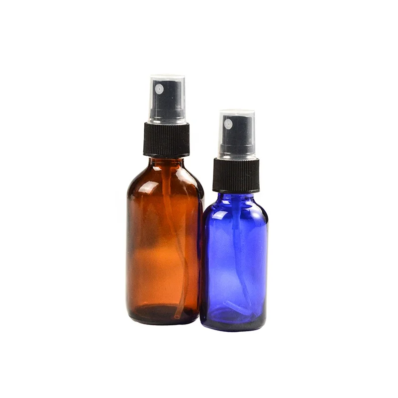 Free Sample Factory Price 5ml-100ml Frosted Round Transparent Brown Essential Oil Spray Bottle
