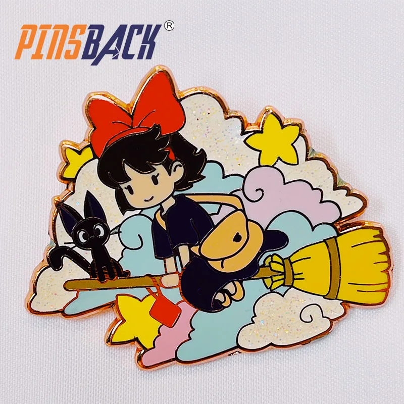 Оптовая продажа от производителя дизайнерские милые металлические знаки аниме жесткие эмалированные булавки с индивидуальным логотипом на