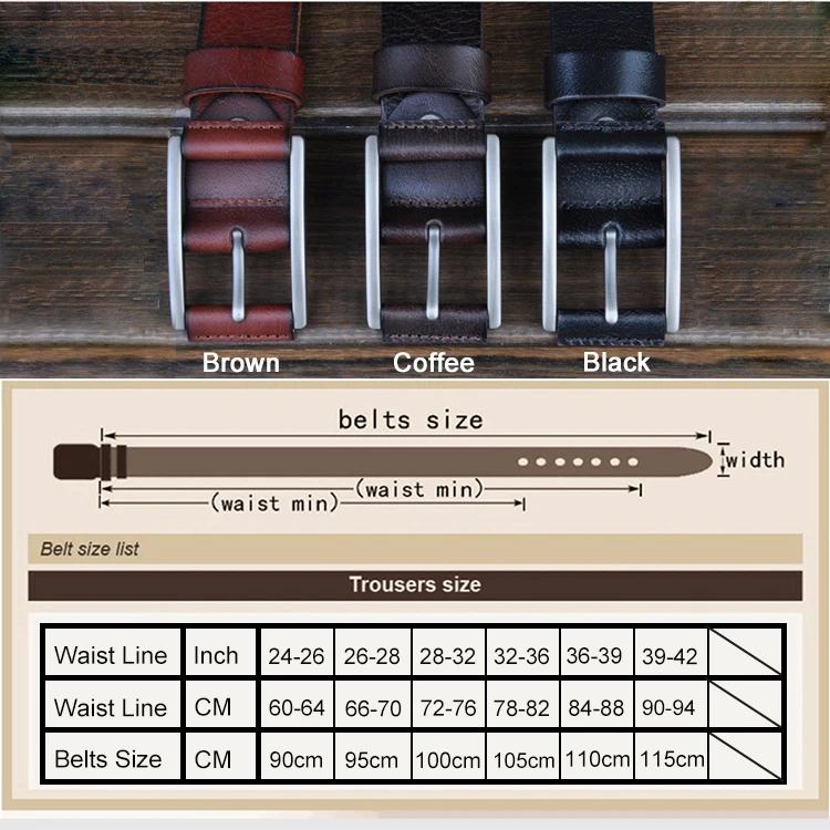 L.Poisson Top Grain Cow Leather Unisex Belt China Factory Classical Style Belts