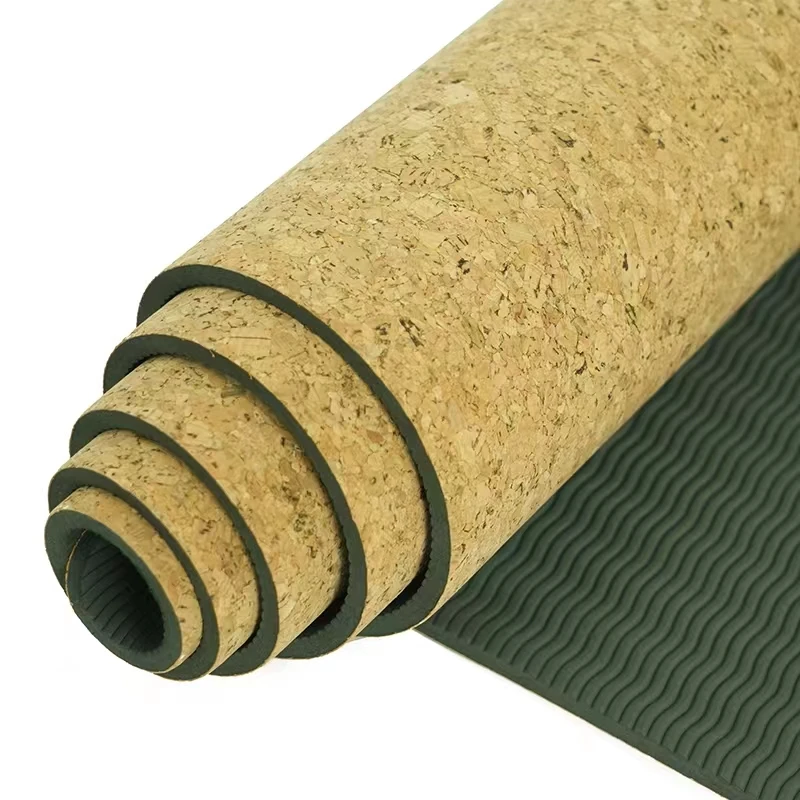 2023 High Quality Recycle Custom LOGO Premium Wholesale Anti Slip Private Label Thick Eco Friendly Natural Cork Tpe Yoga Mat