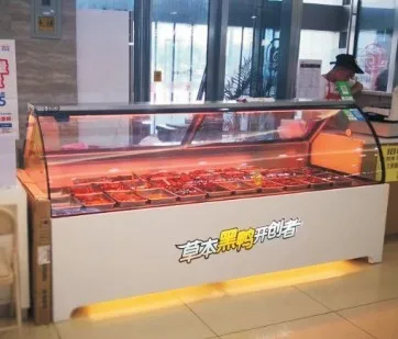 Fish Meat Chiller Commercial Showcase Butcher Shop Meat Display Freezer Refrigeration Equipment