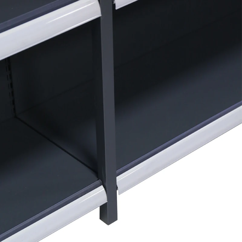 Supermarket Shelves Display Rack Casewood grain color customization single-sided wall frame bracket two-end support