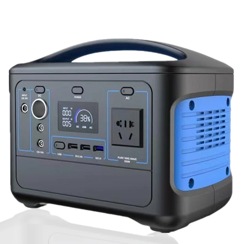 Hot Sales 110V 220V Portable Power Station 500wh Peak 1000W Emergency Battery Backup Bank Solar Generator
