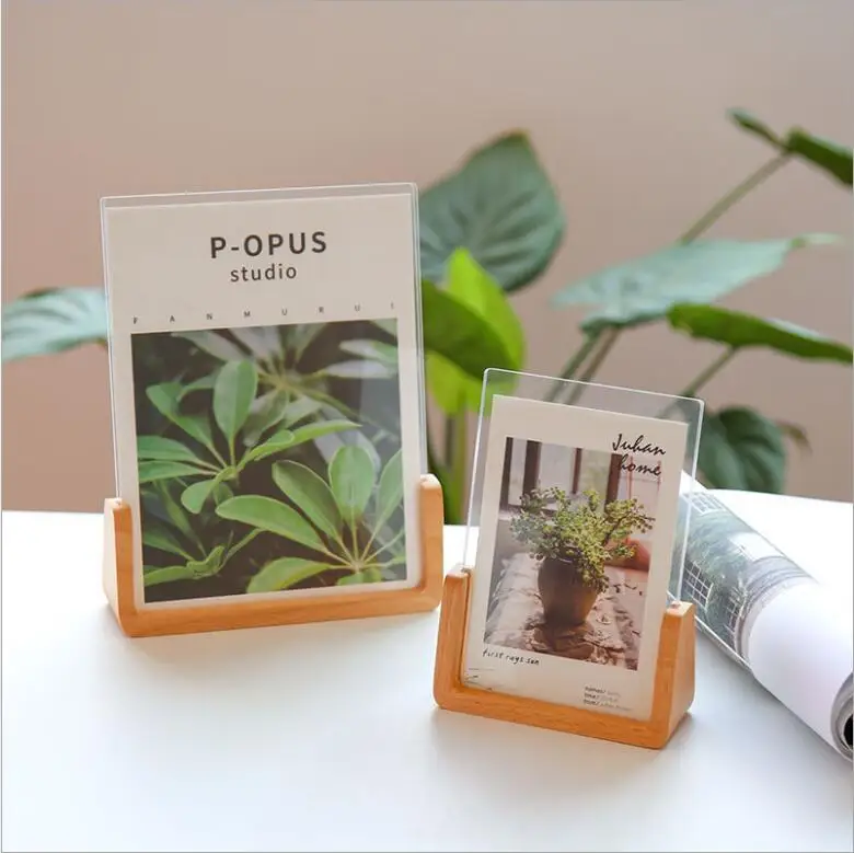 Фоторамка формата А4 6 дюймов 7 дюймов 8 дюймов 10 дюймов, простой деревянный U-образный фотоальбом, рекламный подарок, украшение стола, логотип на заказ